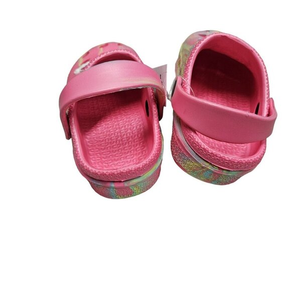 NWT Toddler Rainbow Clogs Size 9 Pink Tie-Dye Clogs With Cloud Charm Slip on - Picture 7 of 10